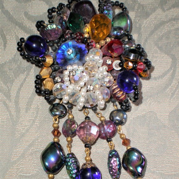 Fabulous Vtg. FAZIO Artist Statement Brooch Pin Pendant SIGNED PIECE! - Picture 2 of 3